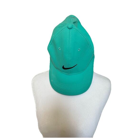 Nike Hat Green Vapor Flex Fit RZN Nike Swoosh Teal Green Tennis Gym Golf Cap - Picture 1 of 6